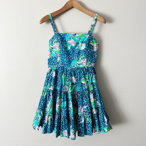 Lilly Pulitzer Alision Formentra Cheetah Turquoise HOT ON THE SPOT Dress Size 6 - Picture 2 of 12
